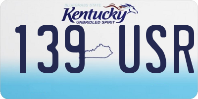 KY license plate 139USR
