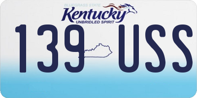 KY license plate 139USS