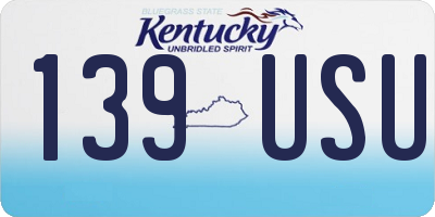 KY license plate 139USU
