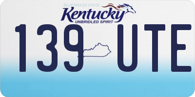 KY license plate 139UTE