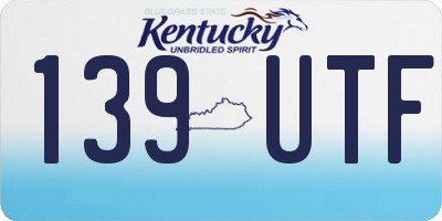 KY license plate 139UTF
