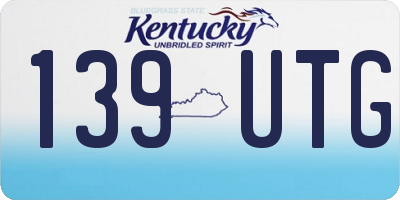 KY license plate 139UTG