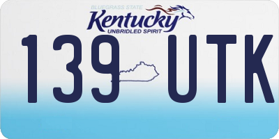 KY license plate 139UTK