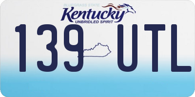 KY license plate 139UTL