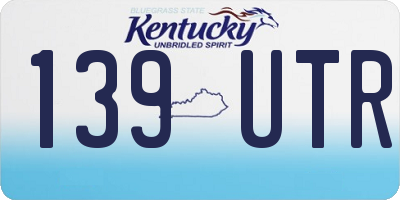 KY license plate 139UTR