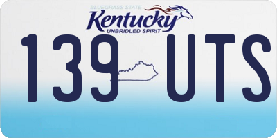 KY license plate 139UTS