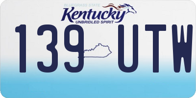 KY license plate 139UTW