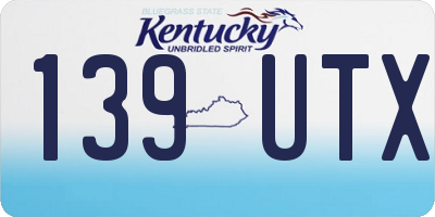 KY license plate 139UTX