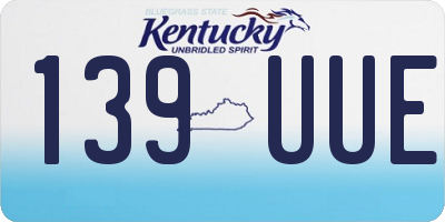 KY license plate 139UUE