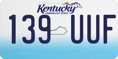KY license plate 139UUF