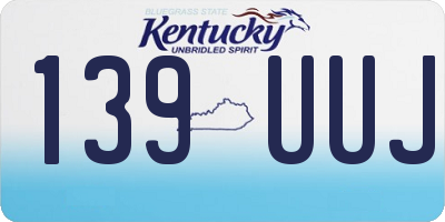 KY license plate 139UUJ