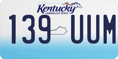 KY license plate 139UUM