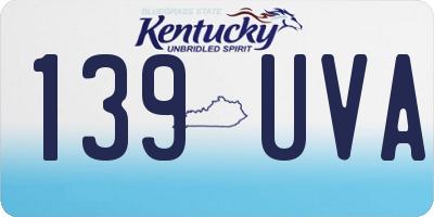 KY license plate 139UVA