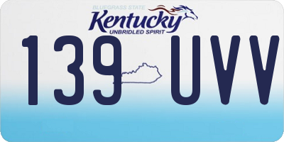 KY license plate 139UVV