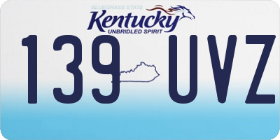 KY license plate 139UVZ