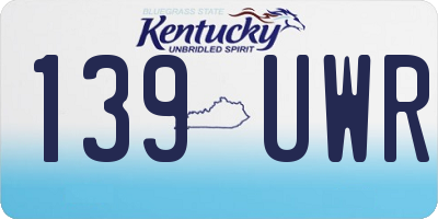 KY license plate 139UWR