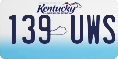 KY license plate 139UWS