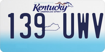 KY license plate 139UWV
