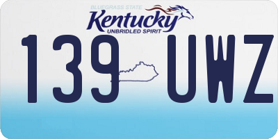 KY license plate 139UWZ