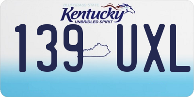 KY license plate 139UXL