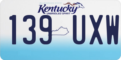 KY license plate 139UXW