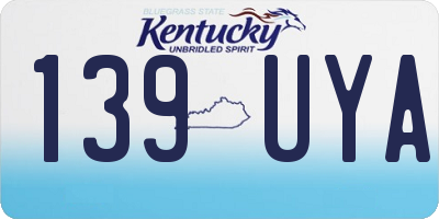 KY license plate 139UYA