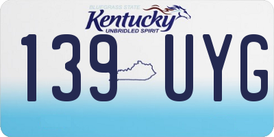 KY license plate 139UYG