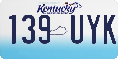 KY license plate 139UYK
