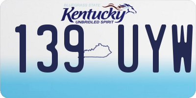 KY license plate 139UYW