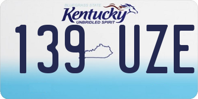 KY license plate 139UZE