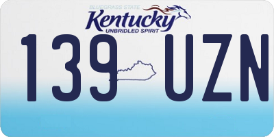 KY license plate 139UZN