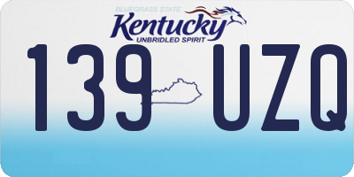 KY license plate 139UZQ
