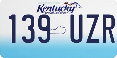 KY license plate 139UZR