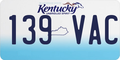 KY license plate 139VAC