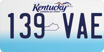 KY license plate 139VAE