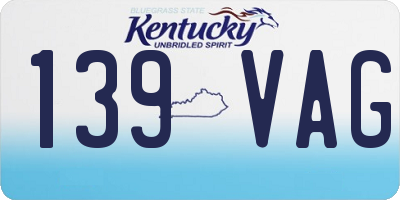 KY license plate 139VAG