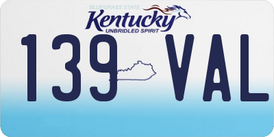 KY license plate 139VAL