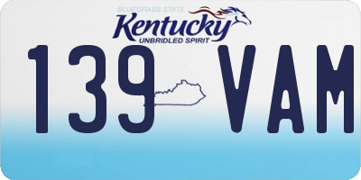 KY license plate 139VAM