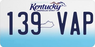 KY license plate 139VAP