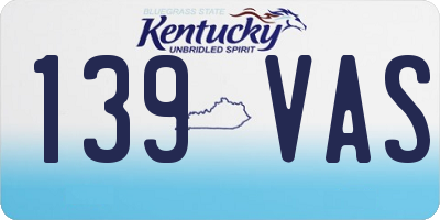 KY license plate 139VAS