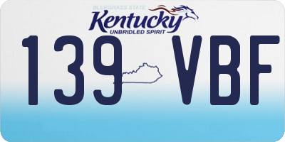 KY license plate 139VBF
