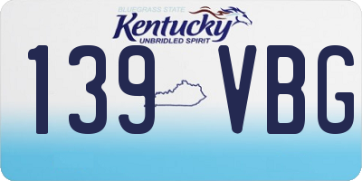 KY license plate 139VBG