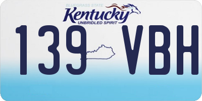 KY license plate 139VBH