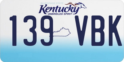 KY license plate 139VBK