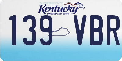 KY license plate 139VBR