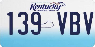 KY license plate 139VBV