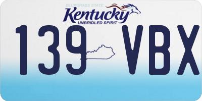 KY license plate 139VBX