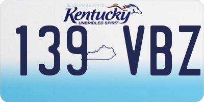 KY license plate 139VBZ