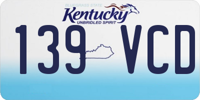 KY license plate 139VCD