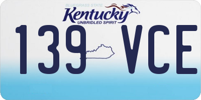 KY license plate 139VCE